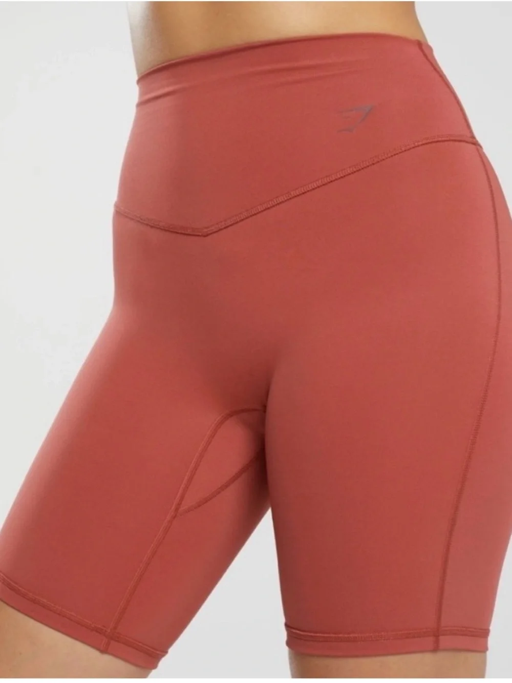 Gymshark Elevate Cycling Shorts High Waist Terracotta Coral Biker XS EUC